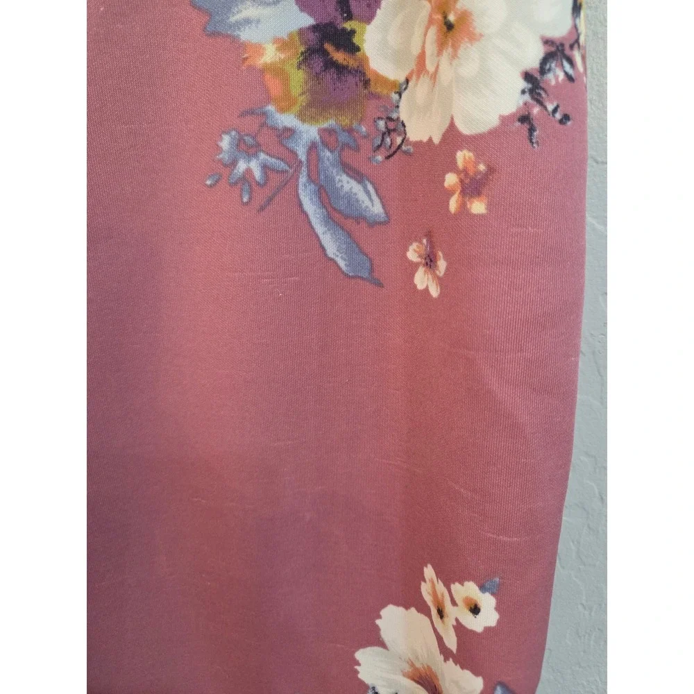 Haute Monde Mauve Floral‎ Trumpet Mermaid Midi Skirt Large HMS40072-U106